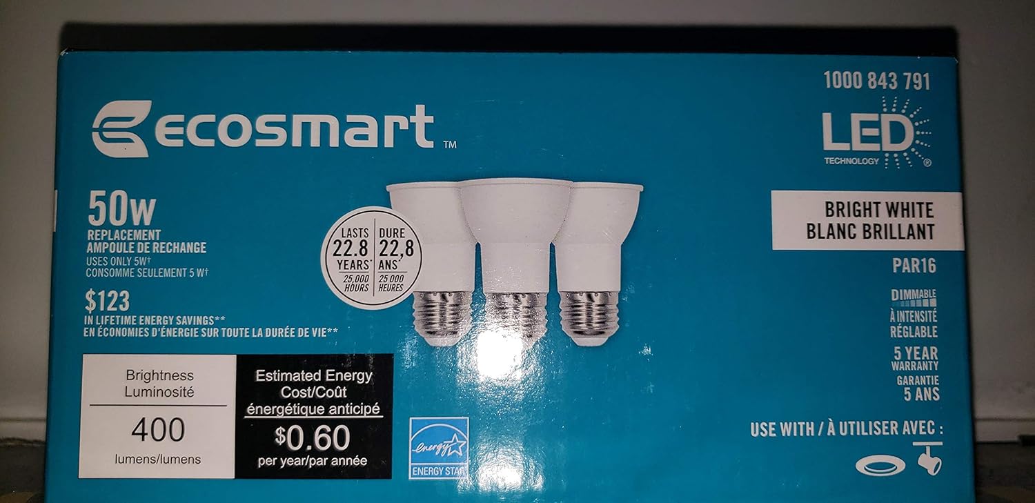 EcoSMART 50w Bright White Light Bulbs Amazon.ca Tools & Home Improvement