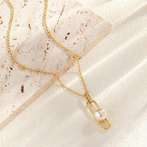 Miniatura 2 de Collar de perlas, chapado en oro de 18 quilates, delicado collar para mujer, gargantilla de oro ajustable a la moda, joyería personalizada, regalos