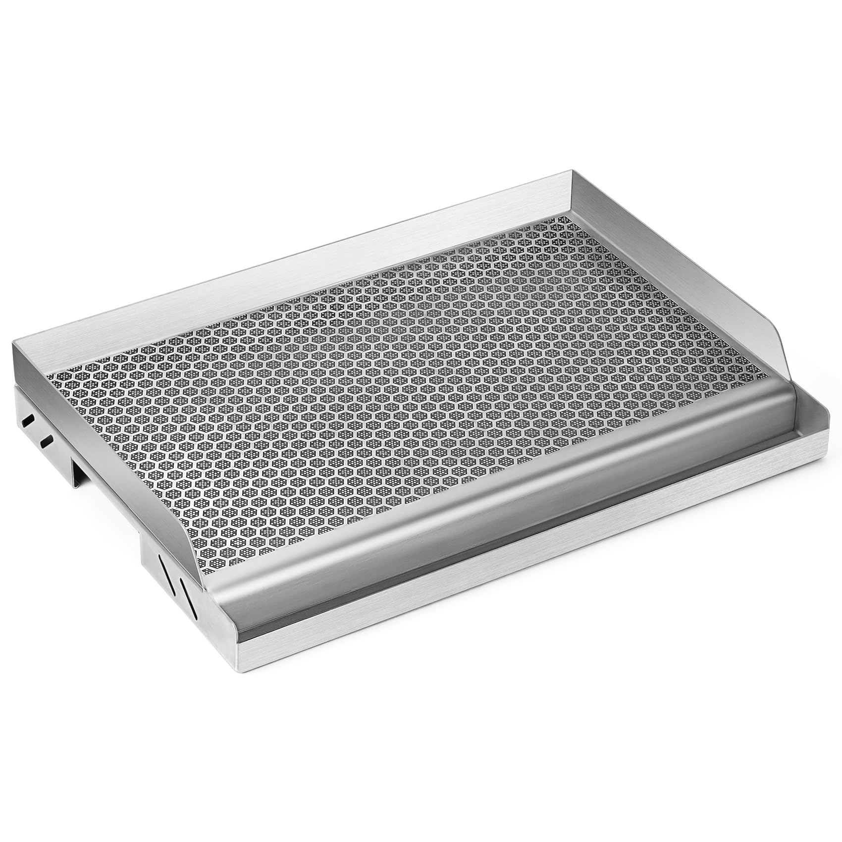 Onlyfire 45 x 32 cm Plancha Barbecue Hybride en Acier Inoxydable, Plaque de Cuisson avec Revêtement Céramique Nid d'Abeille, Antiadhésive et Robuste, pour Barbecue à Gaz, Charbon et Cuisinière