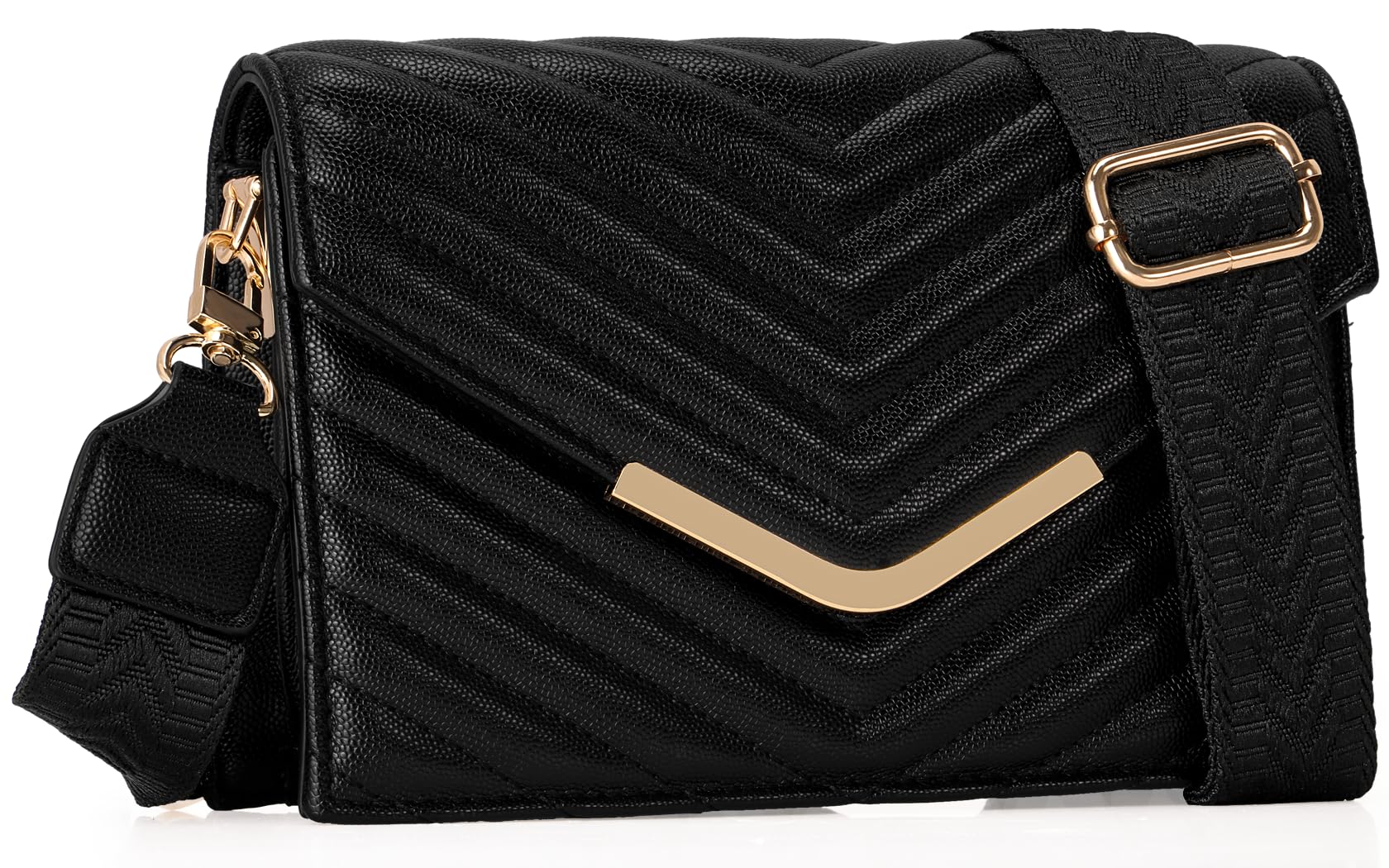 MOJISOLO Women's Crossbody Bag - Vegan Leather Quilted Shoulder Purse,Evening Handbag with 2 Straps