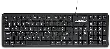 Soft-Touch Comfort Professional-Grade Full-Size Flexible Silicone Washable Keyboard (USB) (PS/2) (Black) | KBWKFC106-BK
