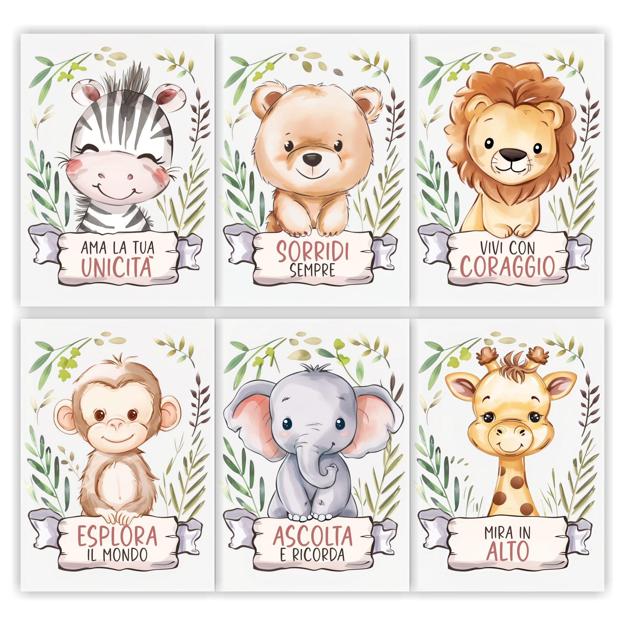 PLABBDPL Immagini per la Cameretta dei Bambini, Set di 3 Quadri Poster, Tela, Decorazione da Parete Regalo senza Cornice
