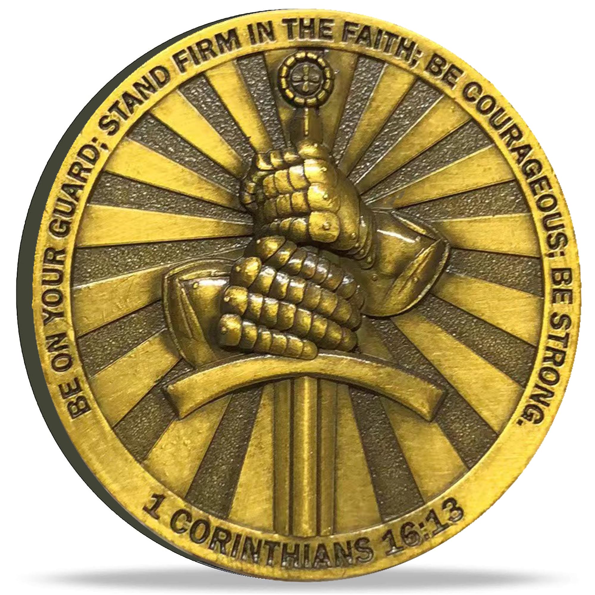Faithful Guardian Christian Challenge Coin Stand Firm in The Faith Be Courageous Bible Verses Military Gift
