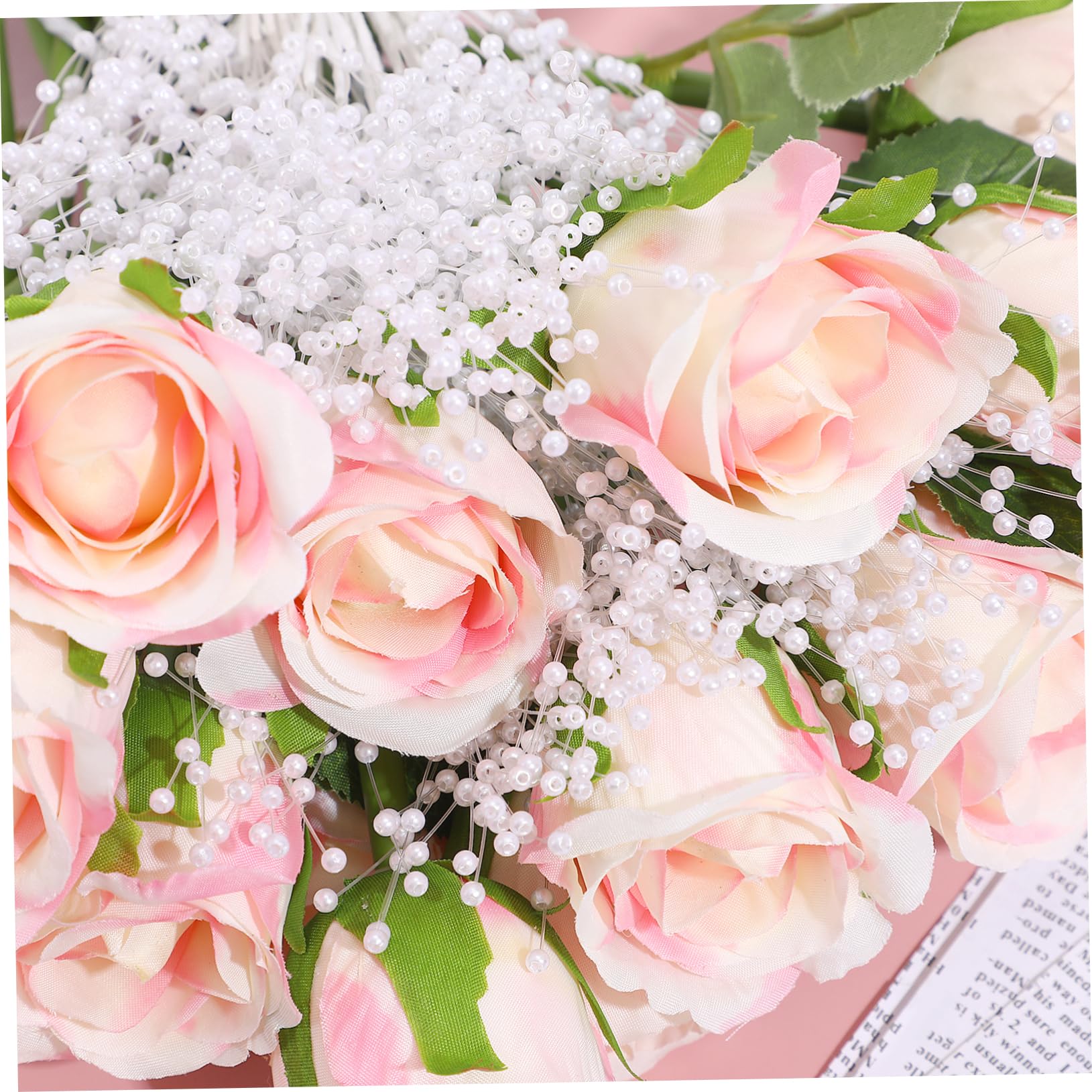 NUOBESTY 300stücke Hochzeitsperlen Stäbe Abs Hochzeitsdekoration Für Brautstrauß Und Blumenarrangements Weiß Lang Für Feierliche Anlässe Und Kreative -projekte