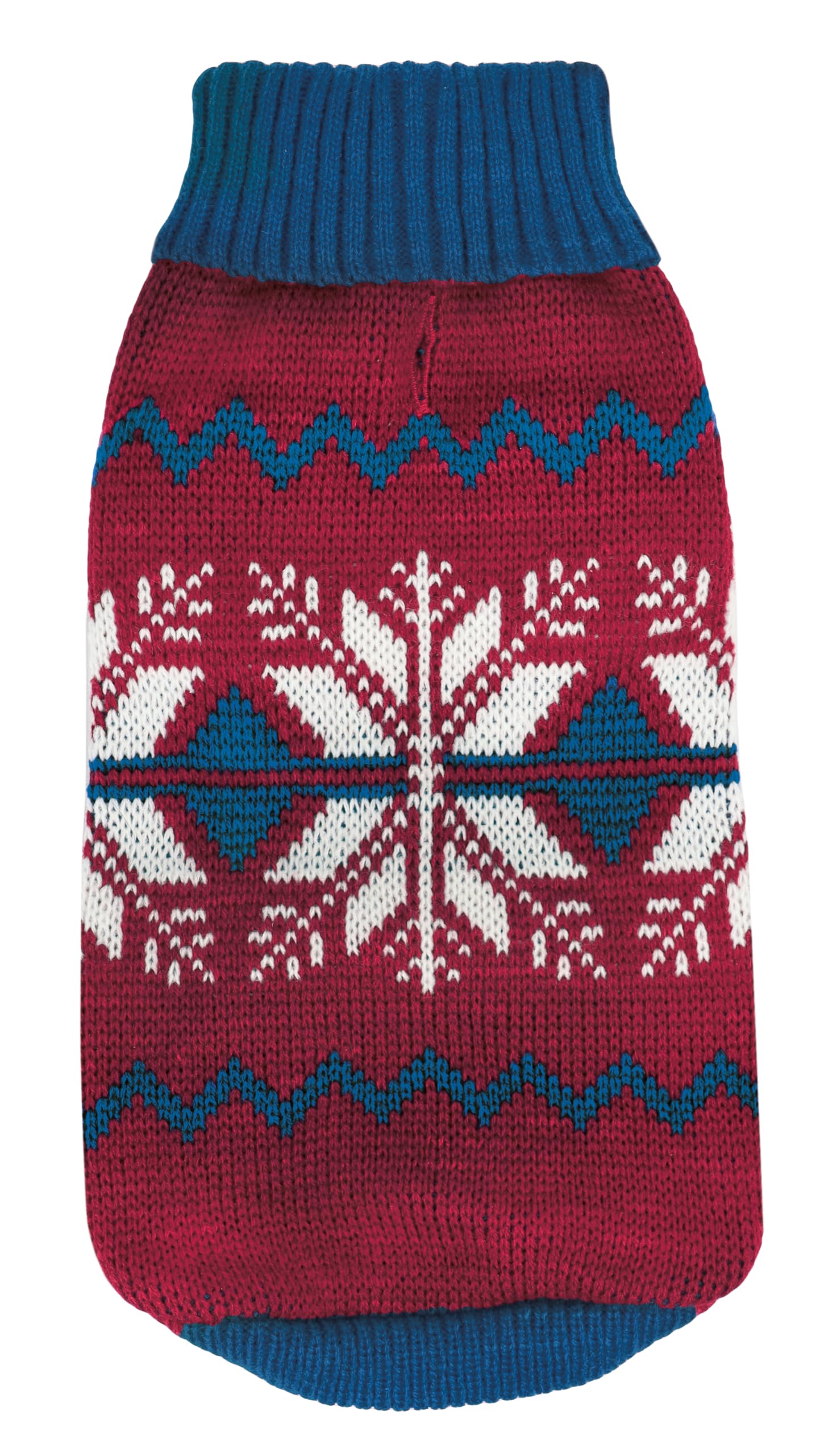 Record - Let it Snow Warm Dog Sweater Christmas Sweater with Turtleneck with Norwegian Winter Pattern, Leash Hole and Machine Washable