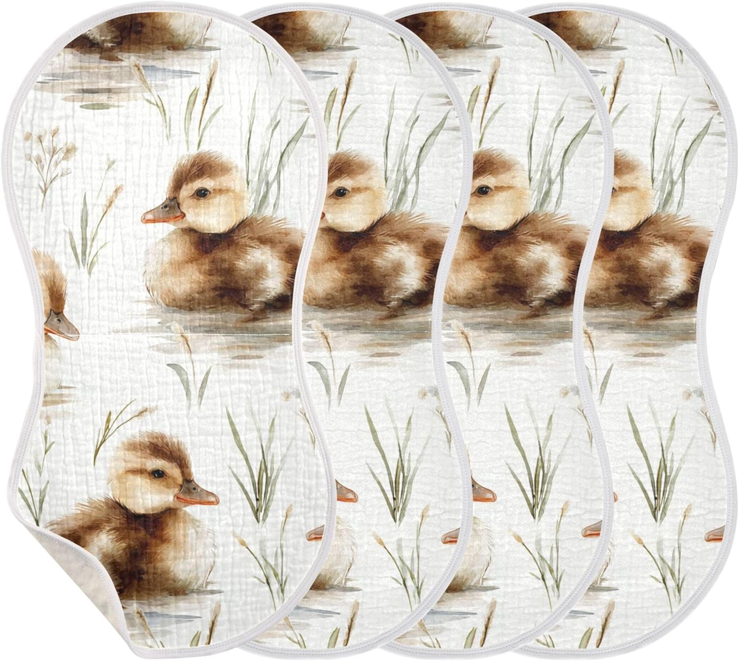 Retro Ducks Burp Cloths Baby Boys Girls Absorbent Soft Cotton Burping Cloths Rags 4 Pack