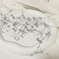 Vista 3 de TeaSu Cadena de perlas de 12 piezas para centro de mesa de boda, relleno de jarrón y decoración para velas flotantes - plata
