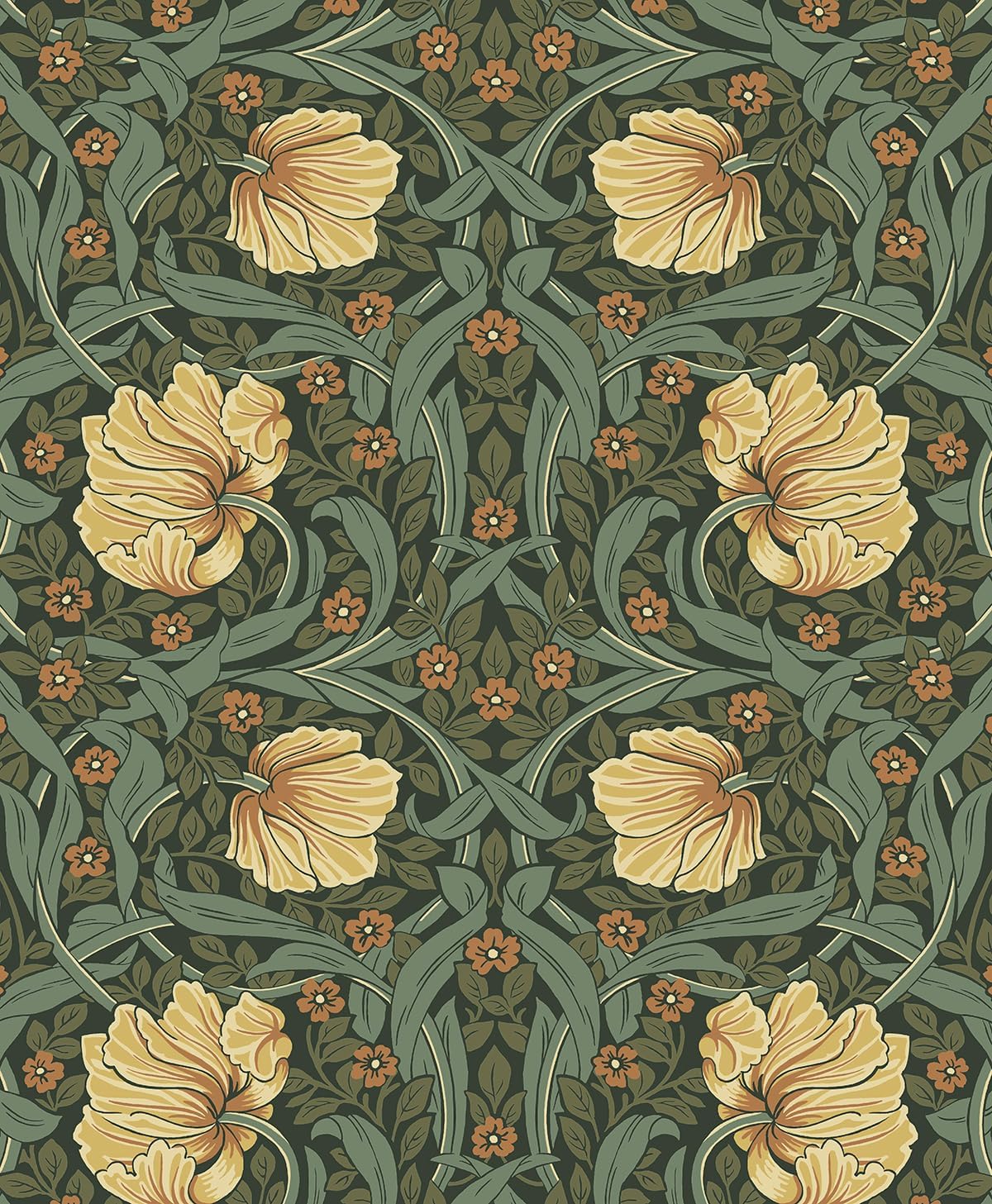 NextWall Pimpernel Garden Vintage Peel and Stick Wallpaper (Meadow Green & Amber)