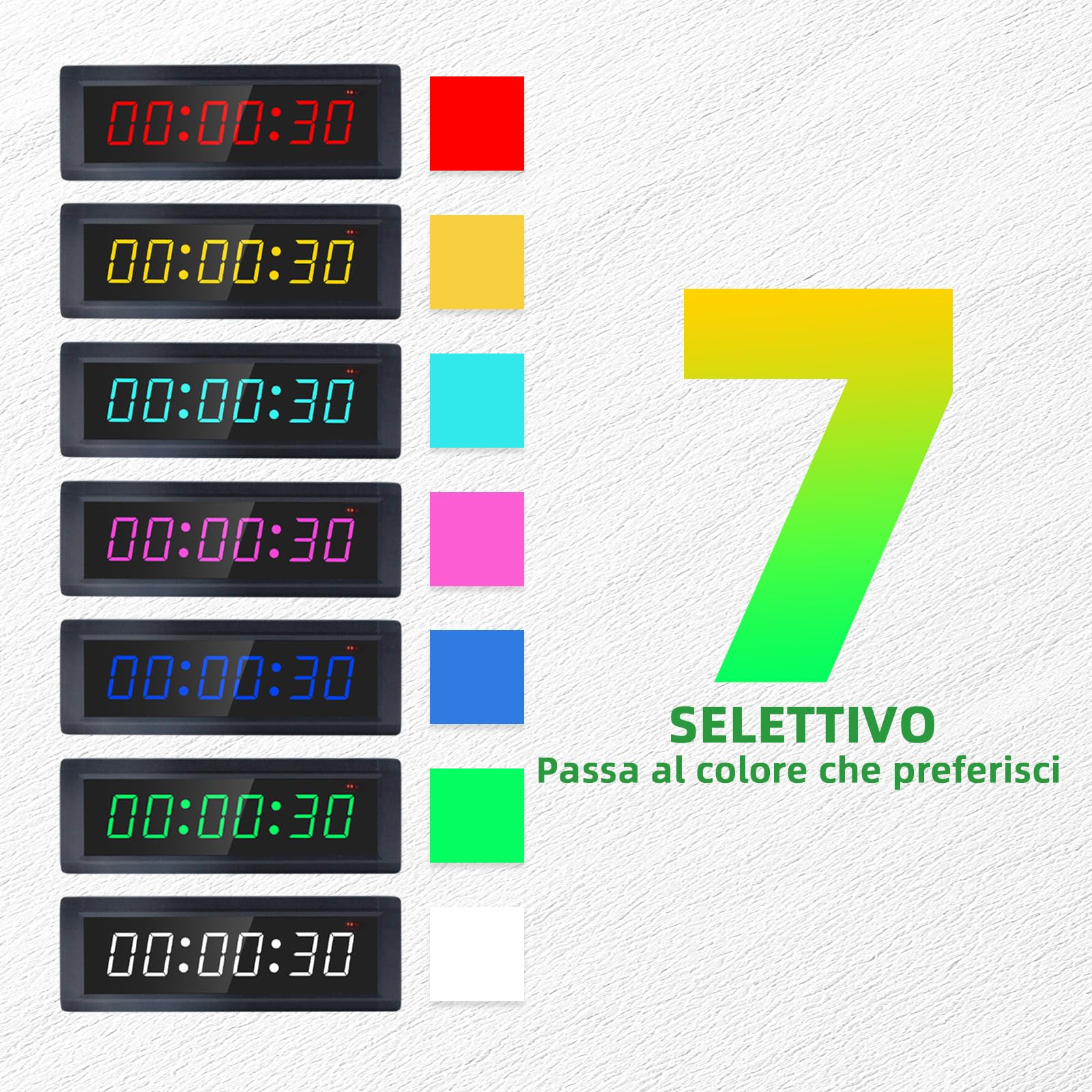 Timer da palestra, conto alla rovescia con pulsante Start/Stop, cronometro digitale con telecomando, orologio digitale a LED 12/24H, timer per allenamento sportivo a casa