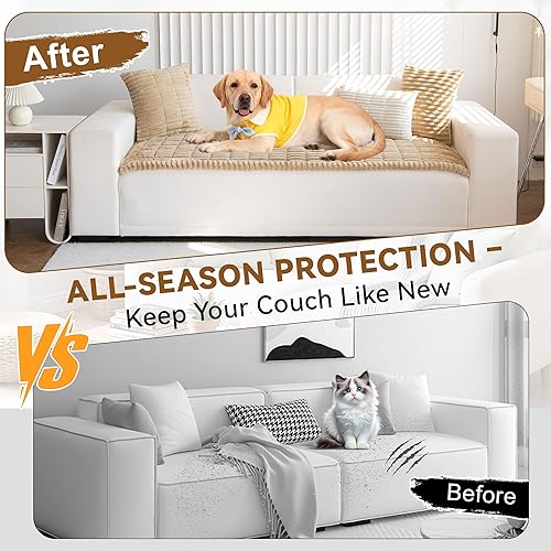 Miniatura 4 de OTOB Funda de sofá para perros, lavable, antideslizante, divertida funda para sofá para mascotas, protector de muebles suave y acogedor, apto para