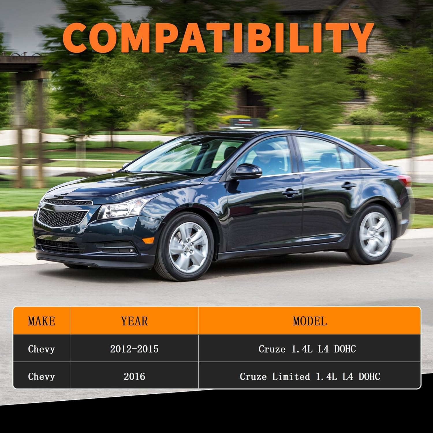 Belt Tensioner & Serpentine Belt Kit Compatible with 2012-2015 Chevy Cruze, 2016 Cruze Limited - DOHC L4 1.4L, Replace#55565236 5PK1400