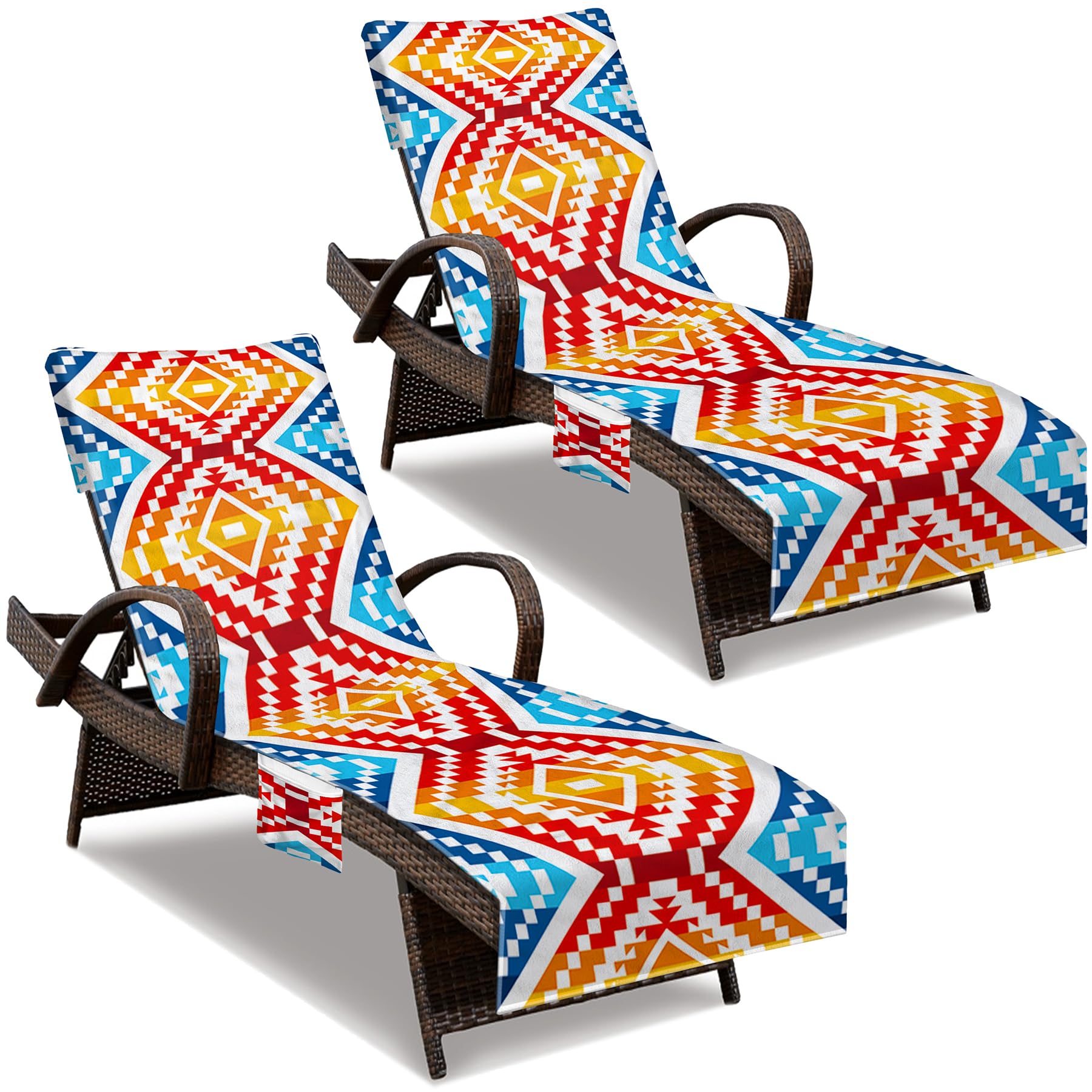 NISDOING Lounge Chair Towel Cover, Beach Chair Cover (Pack of 2), Pool Lounge Chair Covers for Outdoor,Garden, Beach,Sun Lounger,Hotel Pool,Large Size