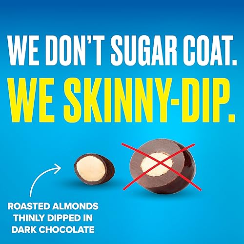 Miniatura 5 de SkinnyDipped Almendras de cacao de chocolate negro, almendras cubiertas de chocolate, bajas en azúcar, sin gluten, aperitivo saludable, bolsas