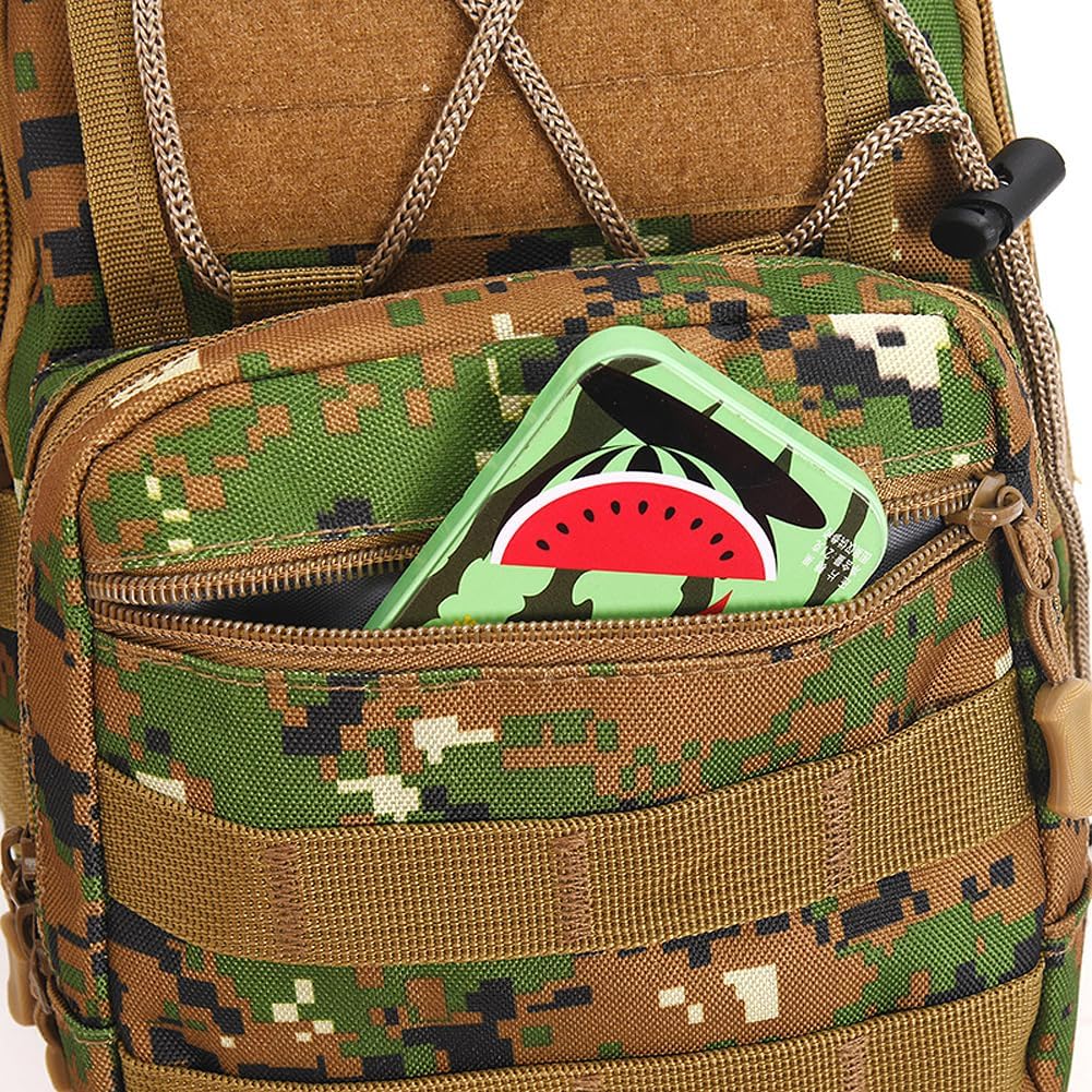 Viriber Tactical Backpack, Waterproof Military Cross-body Molle Sling Shoulder Backpack Chest Bag for Outdoor Every Day Carry Camouflage A - Image 9