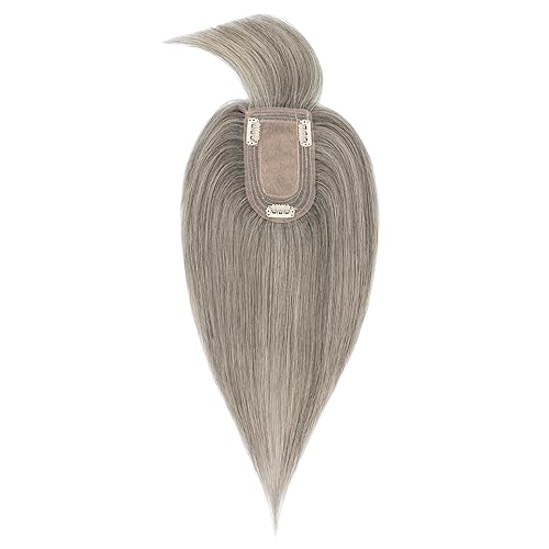 Vista 46 de Hairro Toppers de cabello humano con flequillo, cubierta 3D de 360° con base de 2.8 x 5.1 pulgadas, clips en extensiones 100% reales para mujeres