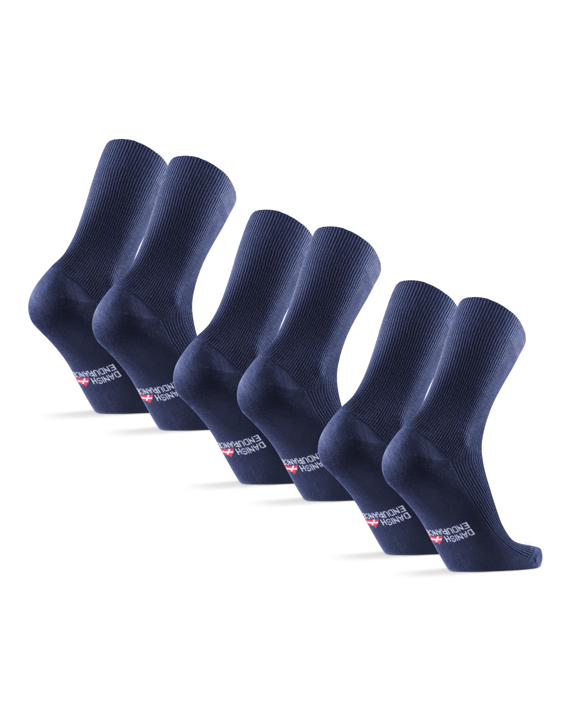 DANISH ENDURANCE 3 Paar Bambus Diabetiker-Socken ohne Gummi, Gesundheitssocken mit Komfortbund, Flache Naht, Weich, Unisex, für Damen & Herren