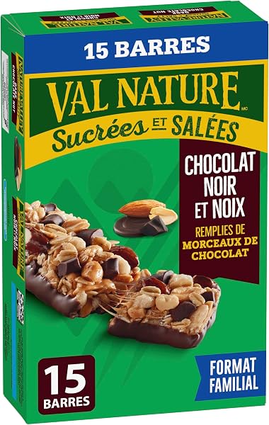 NATURE VALLEY - FAMILY PACK SIZE - Dark Chocolate Nut Granola Bars, Loaded with Chocolate Chunks, Pack of 15 Granola Bars, Made with Whole Grain Oats, No Artificial Colours, No Artificial Flavours - 4