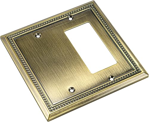 Vista 535 de Henne Bery Sunken Pearls - placa decorativa de pared para interruptor (Palanca simple, 2 unidades, níquel satinado)