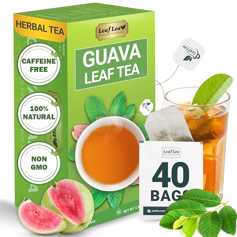 LeafLea Chá de Folhas de Goiabeira sem Cafeína, 40 sachês