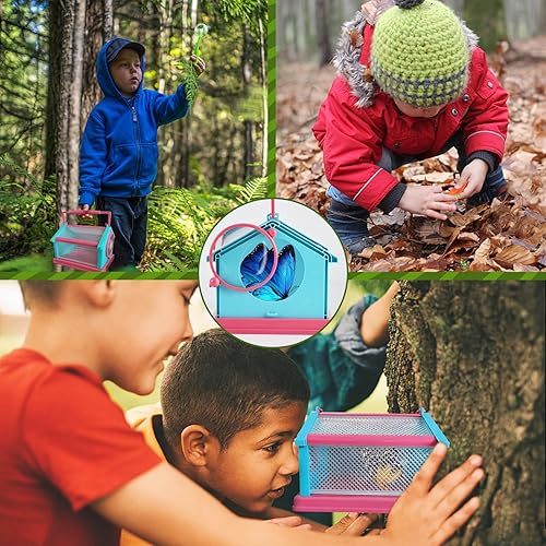 Miniatura 5 de Kit telescópico para atrapar insectos, redes de mariposa para niños, herramientas perfectas para atrapar, agarre antideslizante, redes de insectos