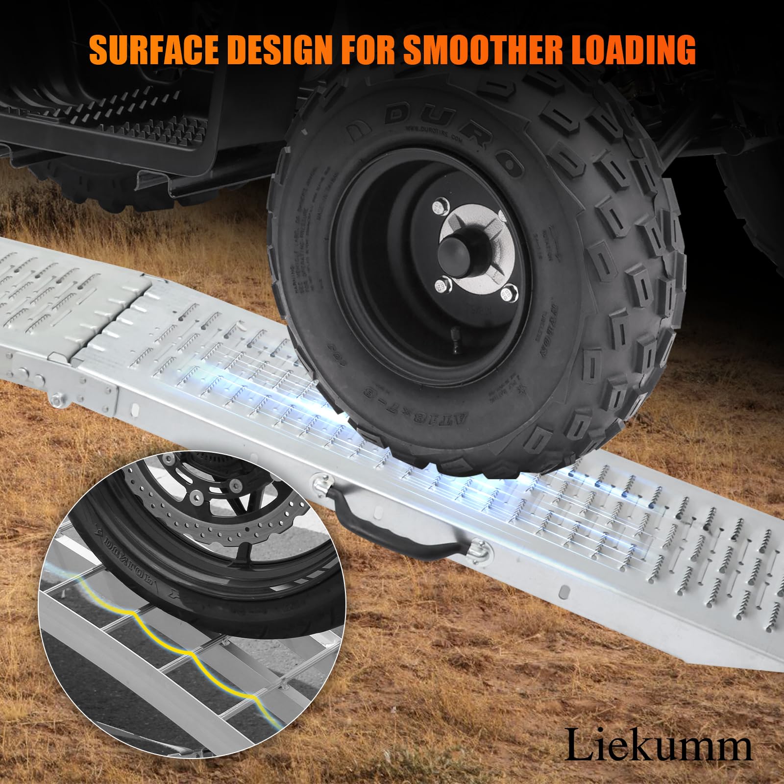 LIEKUMM 74" L x 8.7" W Heavy Duty Folding Loading Ramp, 880LBS Capacity