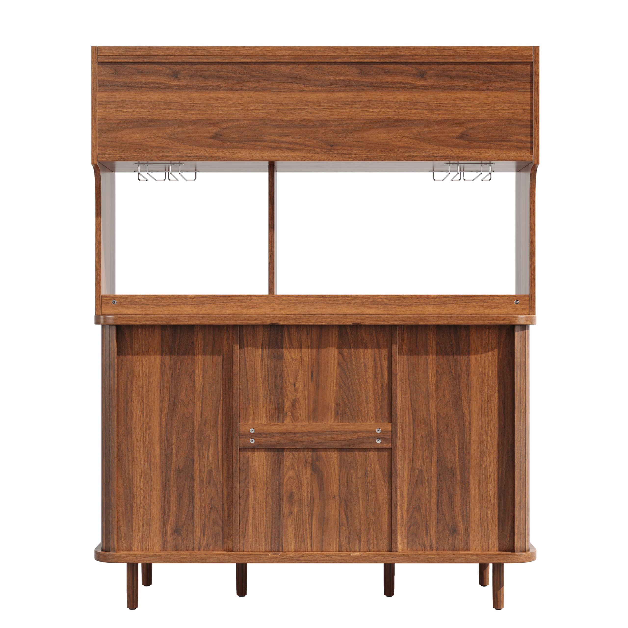 Armario buffet con efecto ratán, puertas correderas de cristal, 140 cm