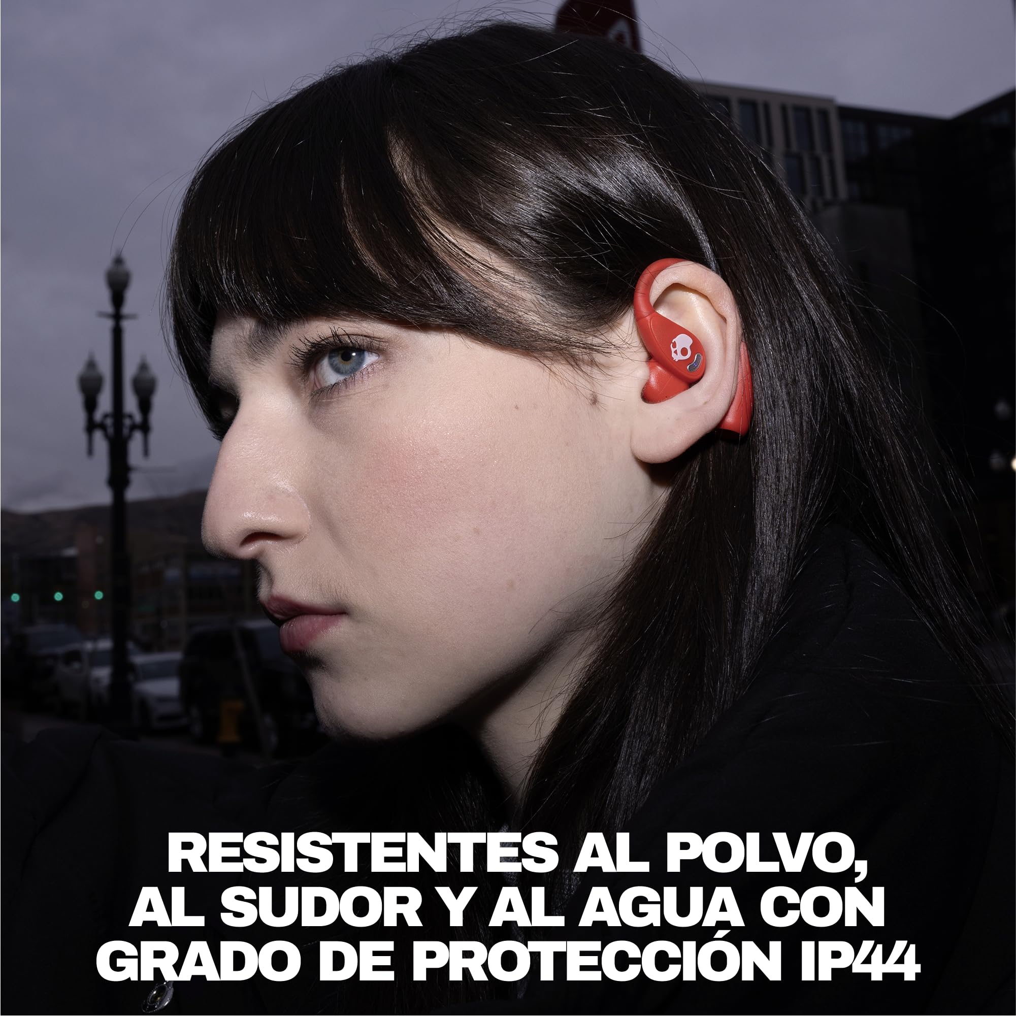 Skullcandy Push 540 Open Auriculares Open Ear Inalámbricos Bluetooth Resistentes al Agua y al Sudor, 42 Horas de Autonomía, Banda Magnética Separable, Ajuste Seguro - Rojo