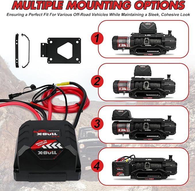 Winche Eléctrico X-BULL 13000 lb 12V IP68 Control Remoto Inalámbrico miniatura 4