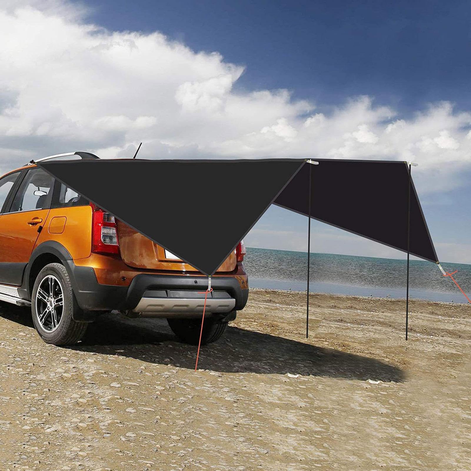 Tendalino Auto Telo Ombreggiante Impermeabile Anti-UV 2,7 X 3,4 M | Tettuccio auto antivento e protezione UV Per campeggio all'aperto parcheggio uso automobilistico SUV camion camper parte