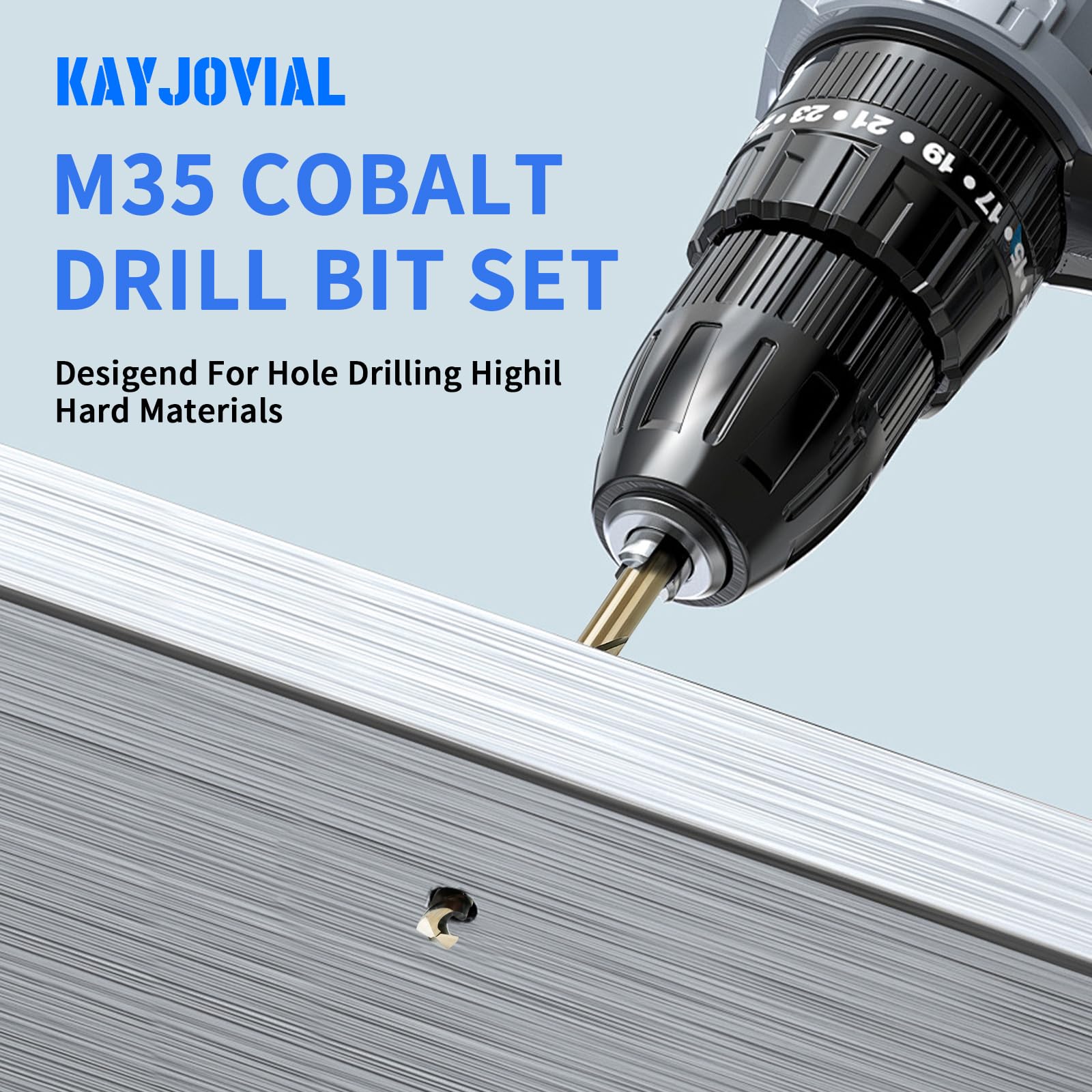 Cobalt Drill Bits - 5 Piece Set for Metal & Steel -7 Cobalt Drill Bits - 5 Piece Set for Metal & Steel -7