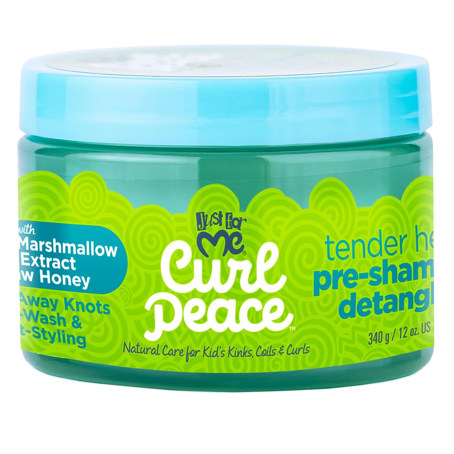 Just for Me Curl Peace Tender Head Detangling Treatment (3 Pack) - Rinses Away Knots, Pre-Wash, Post-Styling, Contains No Parabens, Sulfates, Mineral Oil, Petrolatum, or Animal Testing, 12 oz