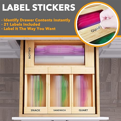 Miniatura 7 de SpaceAid Ziplock Organizador de almacenamiento de bolsas (juego de 4 cajas) y dispensador de envoltura 2 en 1