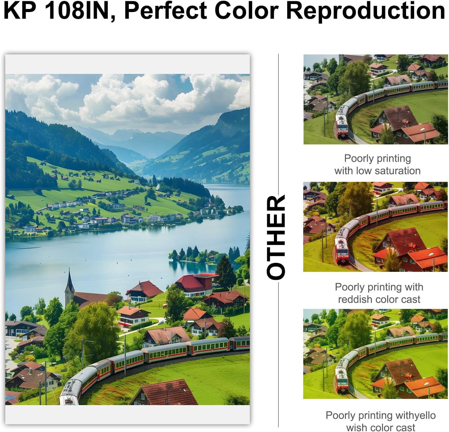 Compatible with Canon Selphy CP910/CP820/CP1200/CP1300/CP1500 Photo Printer；KP108/RP108 - Cartridge Refill & Photo Paper Set,Dye Sublimation,Vibrant and Vivid Colors(3 Ink /108 Sheets 4 x 6 Paper)
