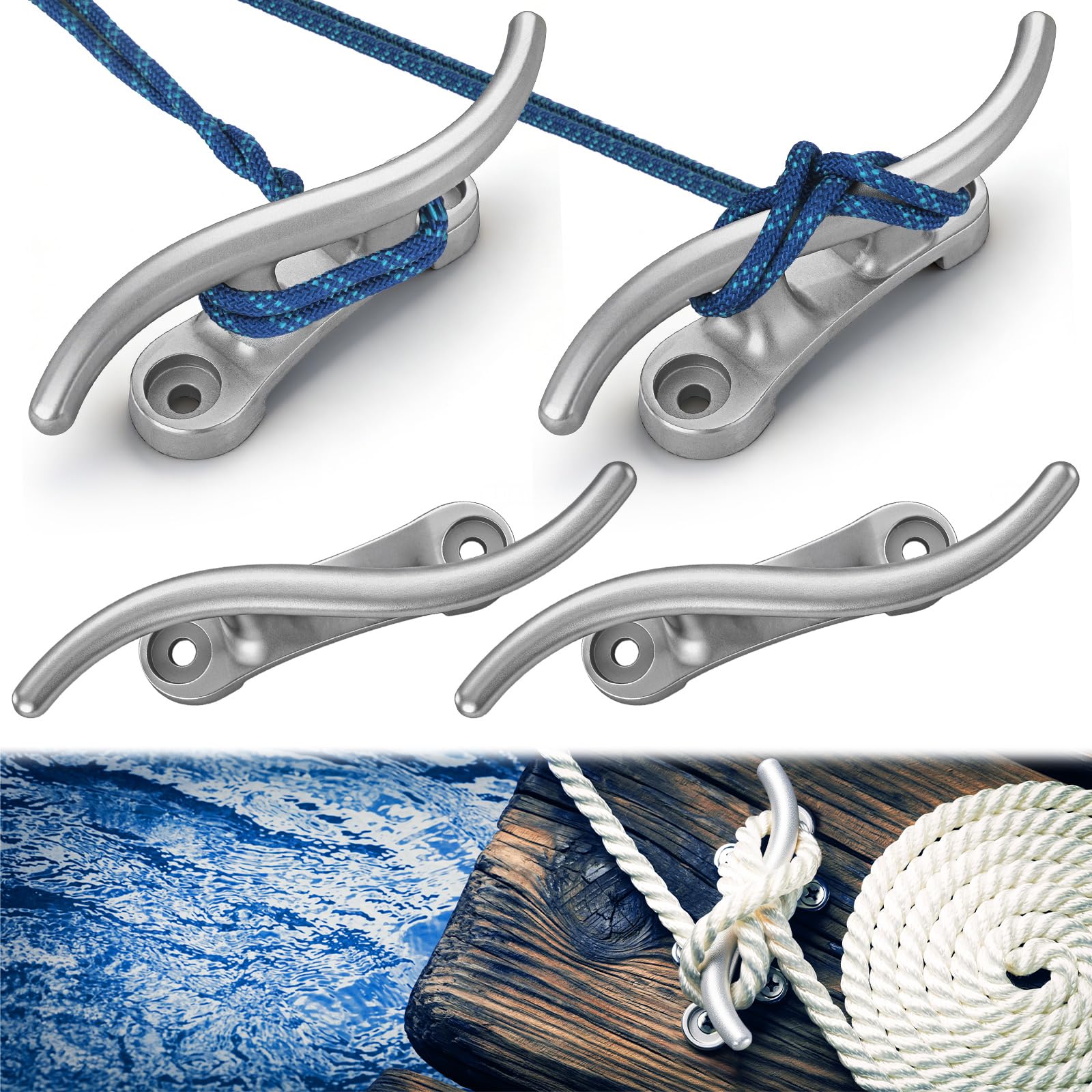 Jenaai Dock Cleats Aluminum Boat Cleats S Style Tie Down