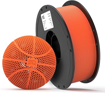 BIQU PLA-HR Flexible 3D Printer Filament Specifically for Printing Airless Basketballs, 1.75mm 1KG Spool 2.2lbs, Flexi Tough Filament Compatible with Most FDM 3D Printer Orange