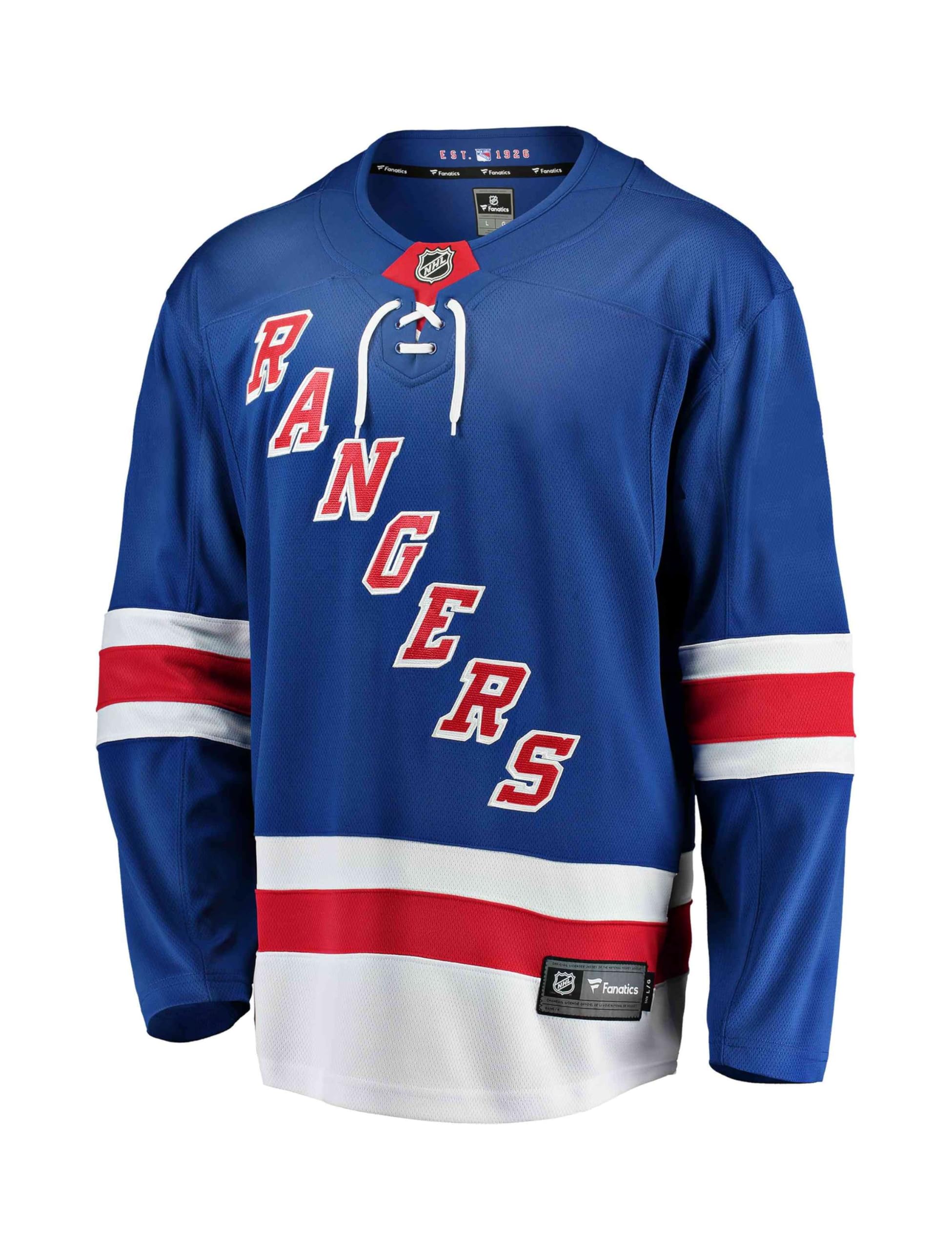 Fanatics - NHL New York Rangers Home Breakaway Jersey Longsleeve - niebieski kolor niebieski, niebieski, 3XL
