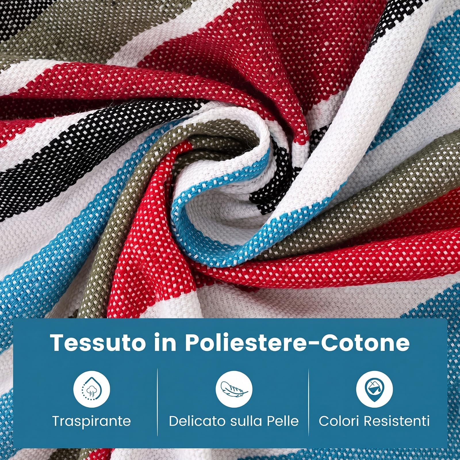 COSTWAY Amaca da Giardino con Supporto in Metallo, con Cuscino Rimovibile | Amaca da Esterno Portatile in Telo Cotone con Borsa, 200 kg, per Spiaggia, Campeggio e Terrazza