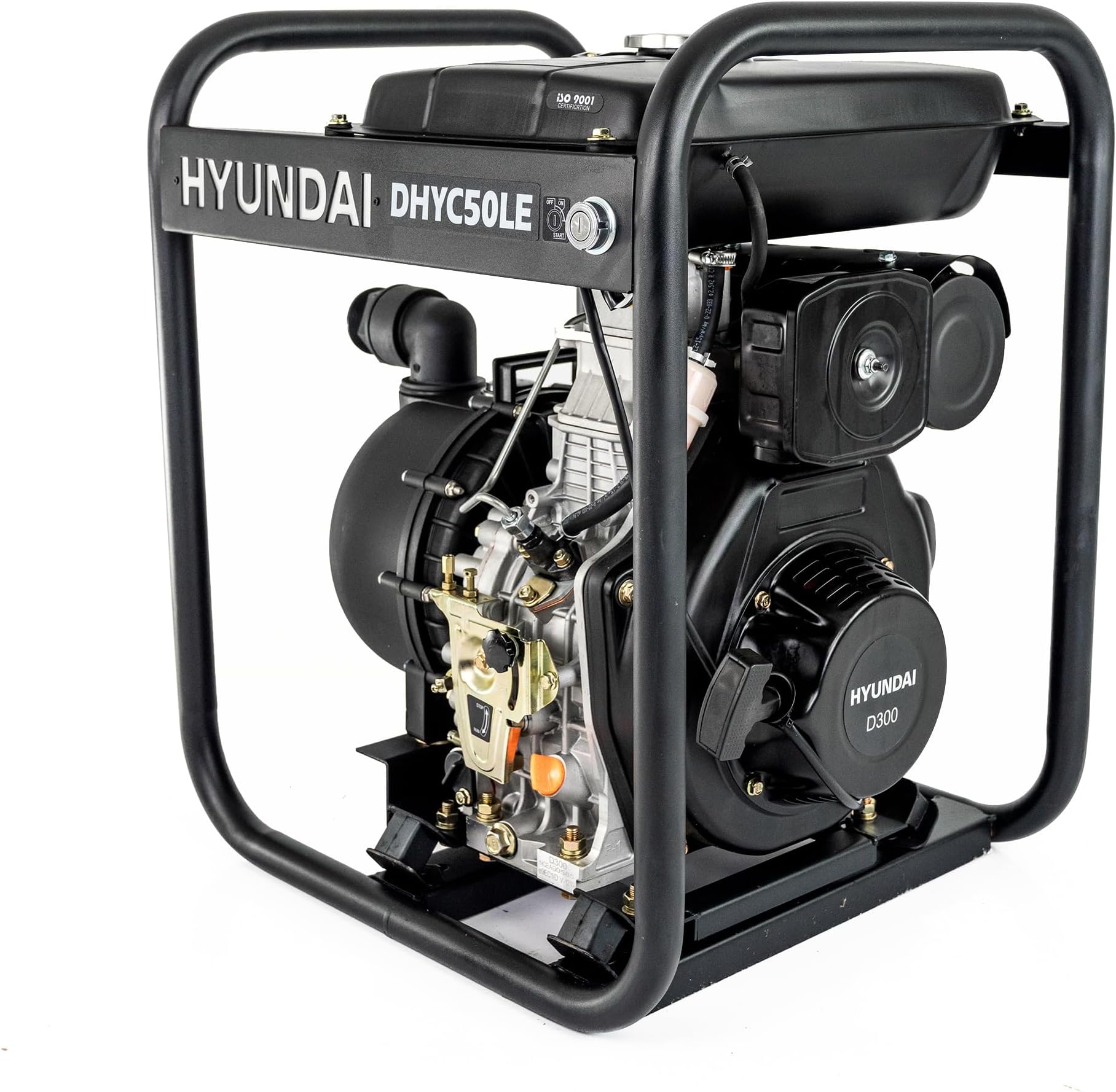 Hyundai 50mm 2 Inch Diesel Chemical Water Pump, 6HP 296cc Engine, 533L/min Flow Rate, 35m Head, 7m Lift, Heavy Duty Transfer Pump, 1 Year Warranty