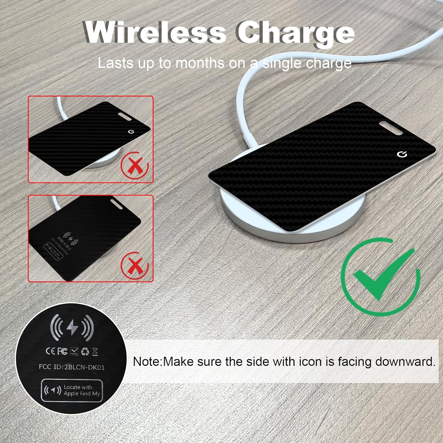 Wallet Tracker Card, Slim Rechargeable Bluetooth Item Locator, Smart Finder Compatible with Apple Find My for Wallet, Luggage, Passport, IP68 Waterproof (iOS Only) (Carbon Fiber Black) - Image 8