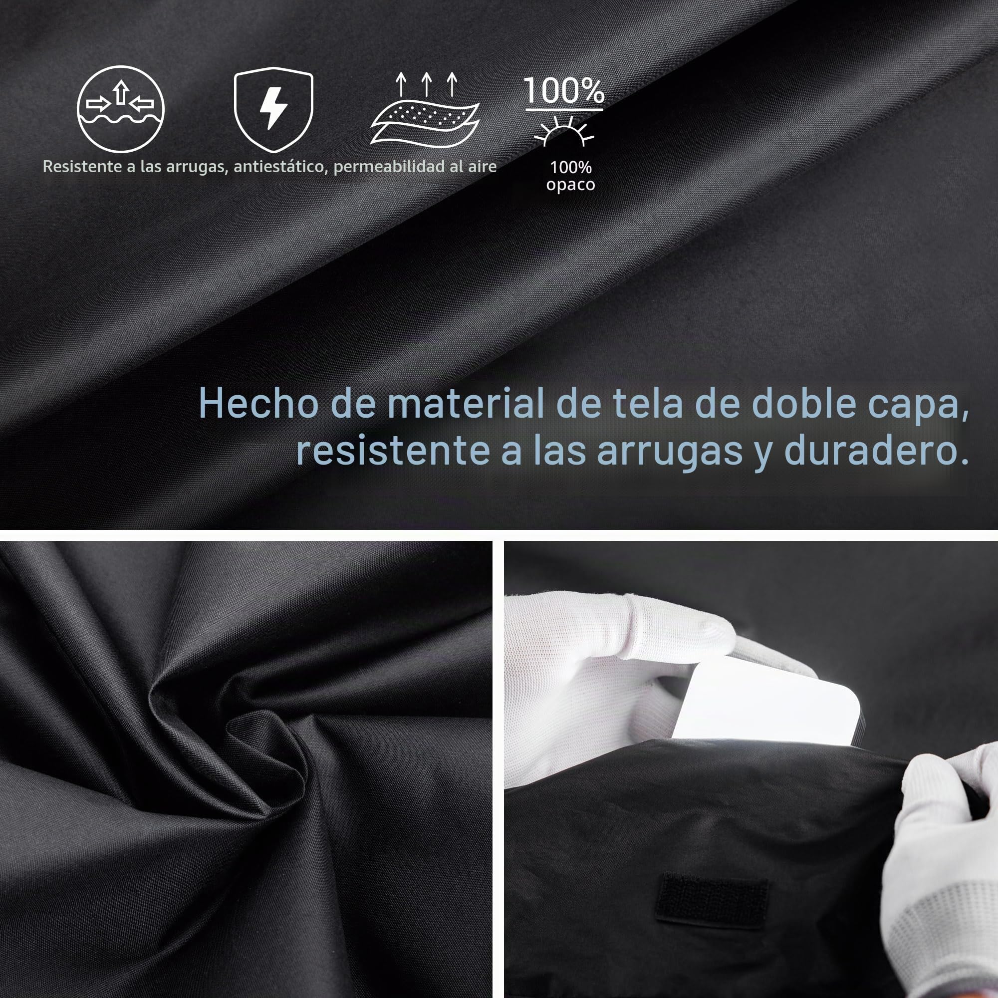 JJC Tienda de Cambio de Película con Doble Capa de Tela Antiestática a Prueba de Luz y Guantes, Negro Blanco 35mm 120 Formato de Película Fotografía Accesorios para Procesamiento en Cuarto Oscuro