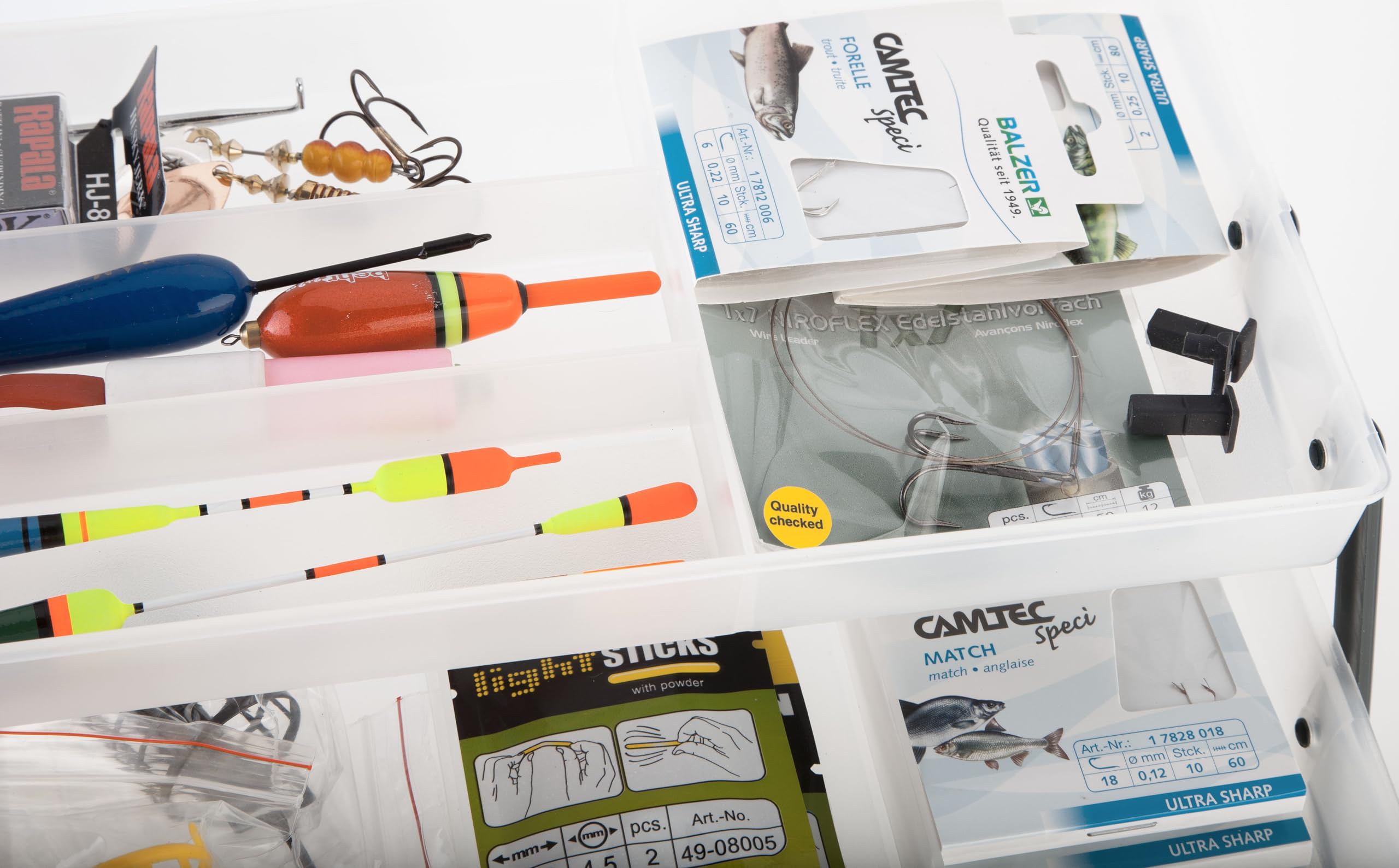 Gerlinger Starterset Angeln, Gerätekoffer mit Angelzubehör gefüllt, Grundausstattung für Angler, Angelhaken Bleie Posen u.v.m.