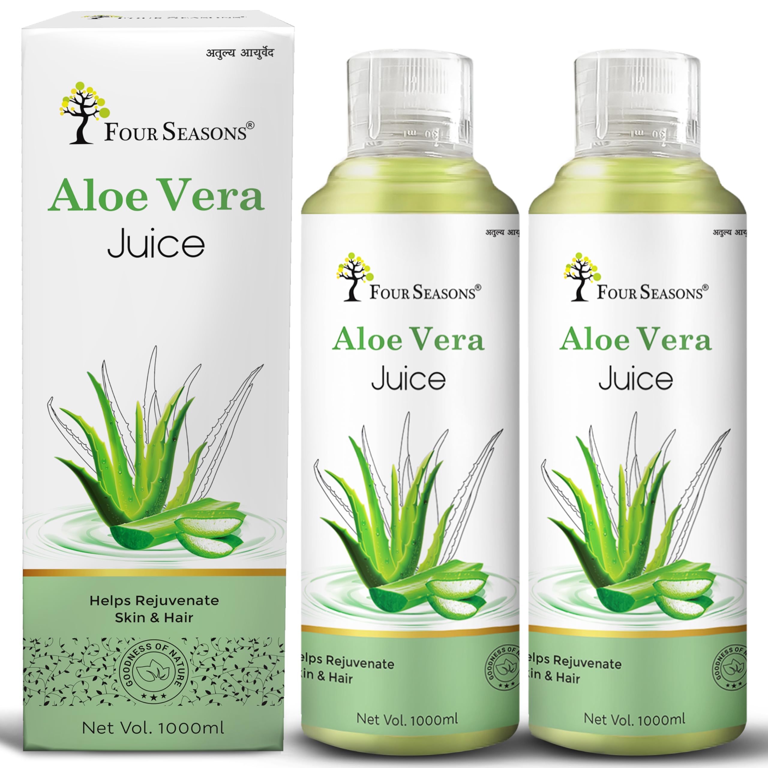 Four Seasons Aloevera Juice 1000ml | Rejuvenates Skin and Hair | Natural Juice for Better Digestion and Glowing Skin | No Added Sugar | 100% Ayurvedic Natural Juice (2) (B0DF2NP361) Amazon Price History, Amazon Price Tracker
