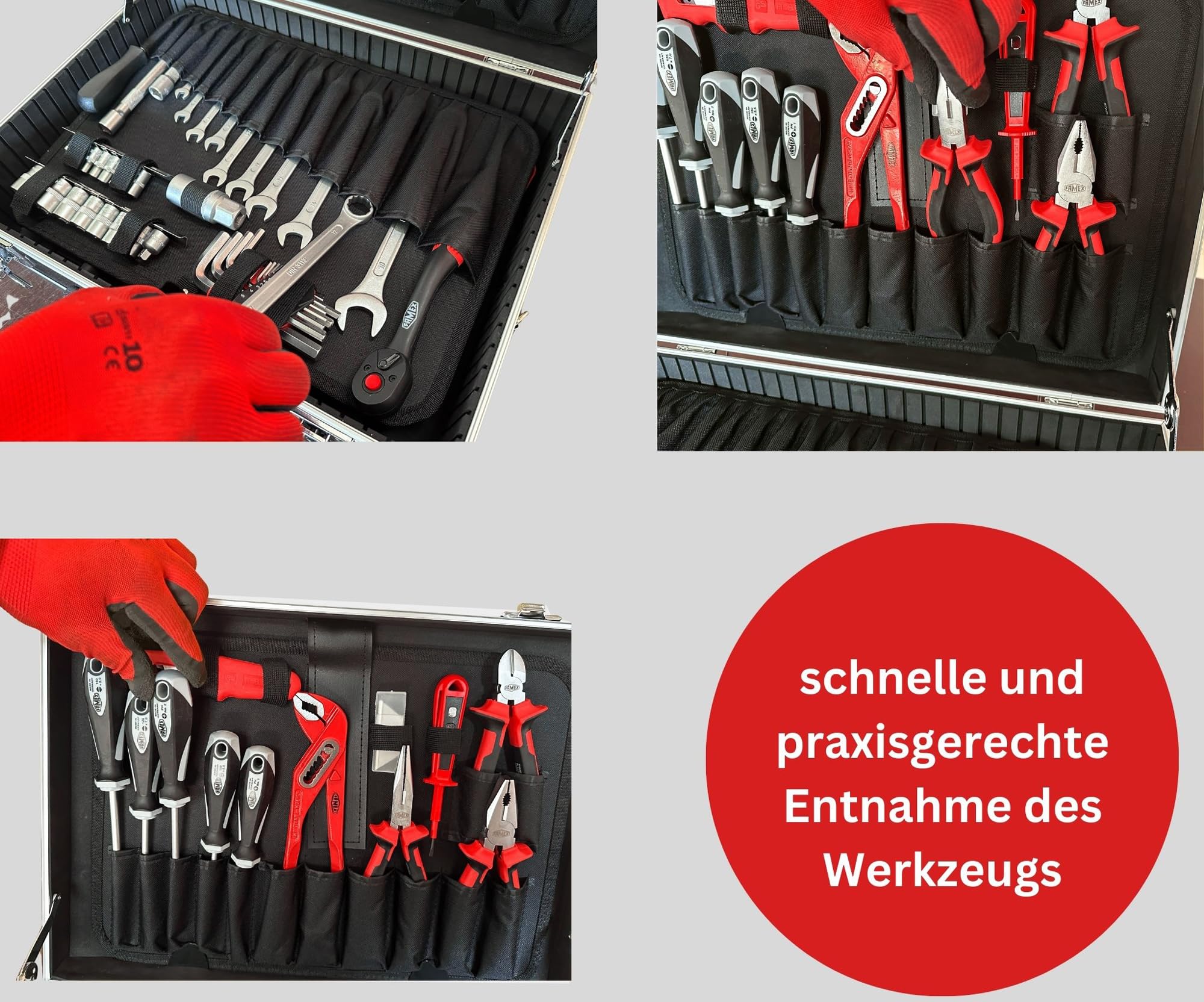 FAMEX 745-47 gereedschapskoffer gevuld met gereedschapsset 164-delig