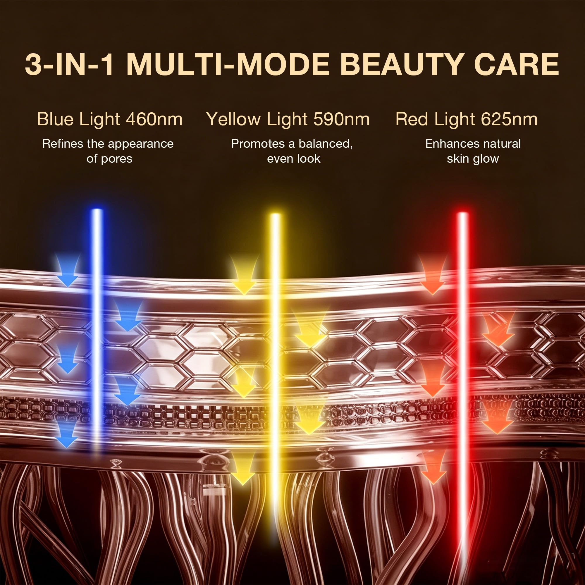 Appareil EMS Visage LED 3-en-1 Masseur pour le Soin de la Peau