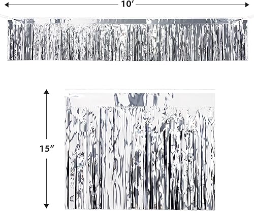 Miniatura 9 de Beistle Cortina colgante de plástico metálico rojo de 15 x 10 pies para decoración de fiestas de cumpleaños, flotadores de desfile, celebraciones