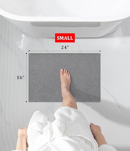 Vista 2 de YIHOUSE Alfombras de Baño 16x24, Tapetes de Baño Antideslizantes de Secado Rápido para Baño Absorbentes Ultra Delgadas Lavables a Máquina que Caben