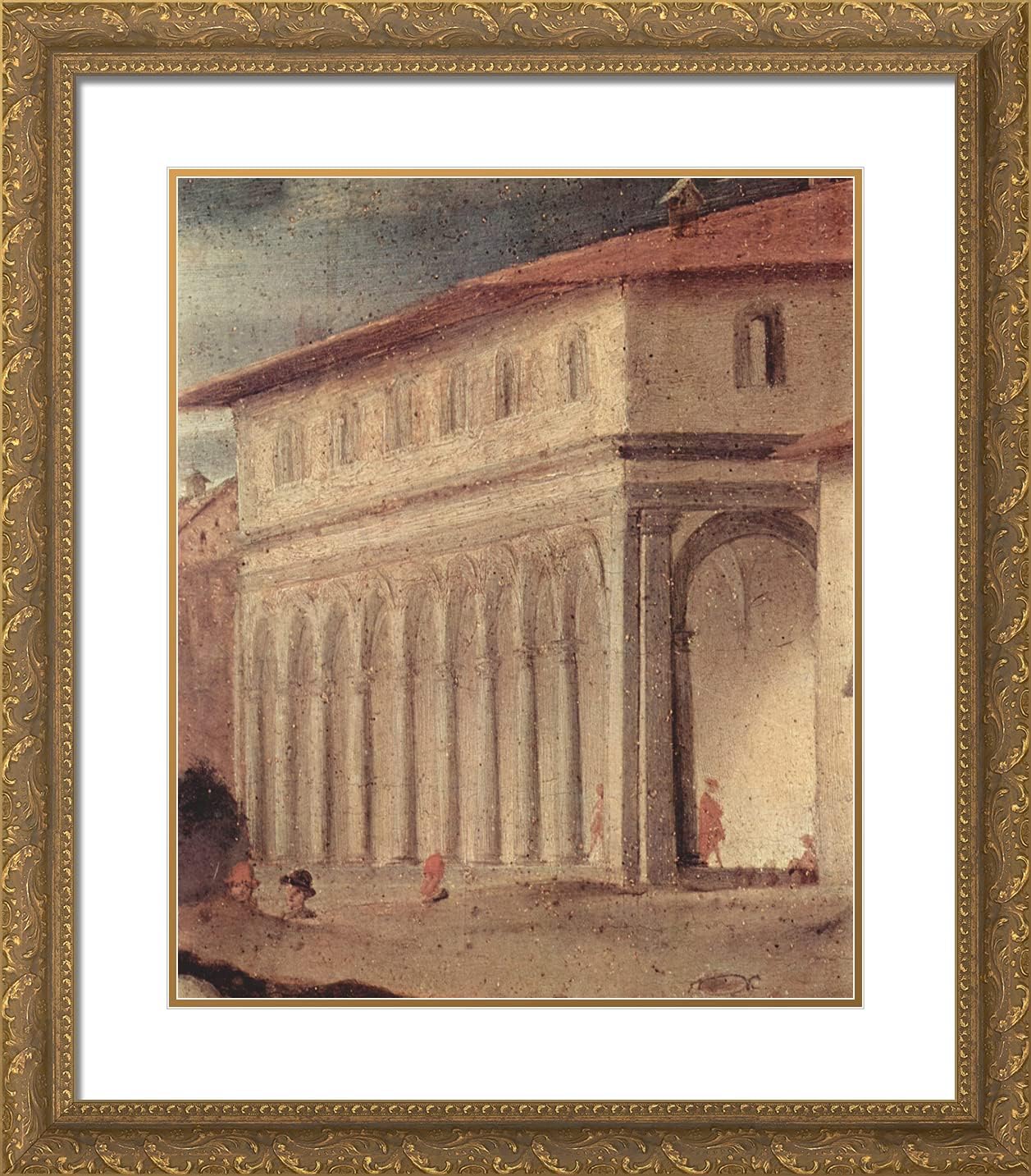 ArtDirect Pontormo, Jacopo 20x23 Gold Ornate Framed Art Print with Double Matting Titled: Detail IV