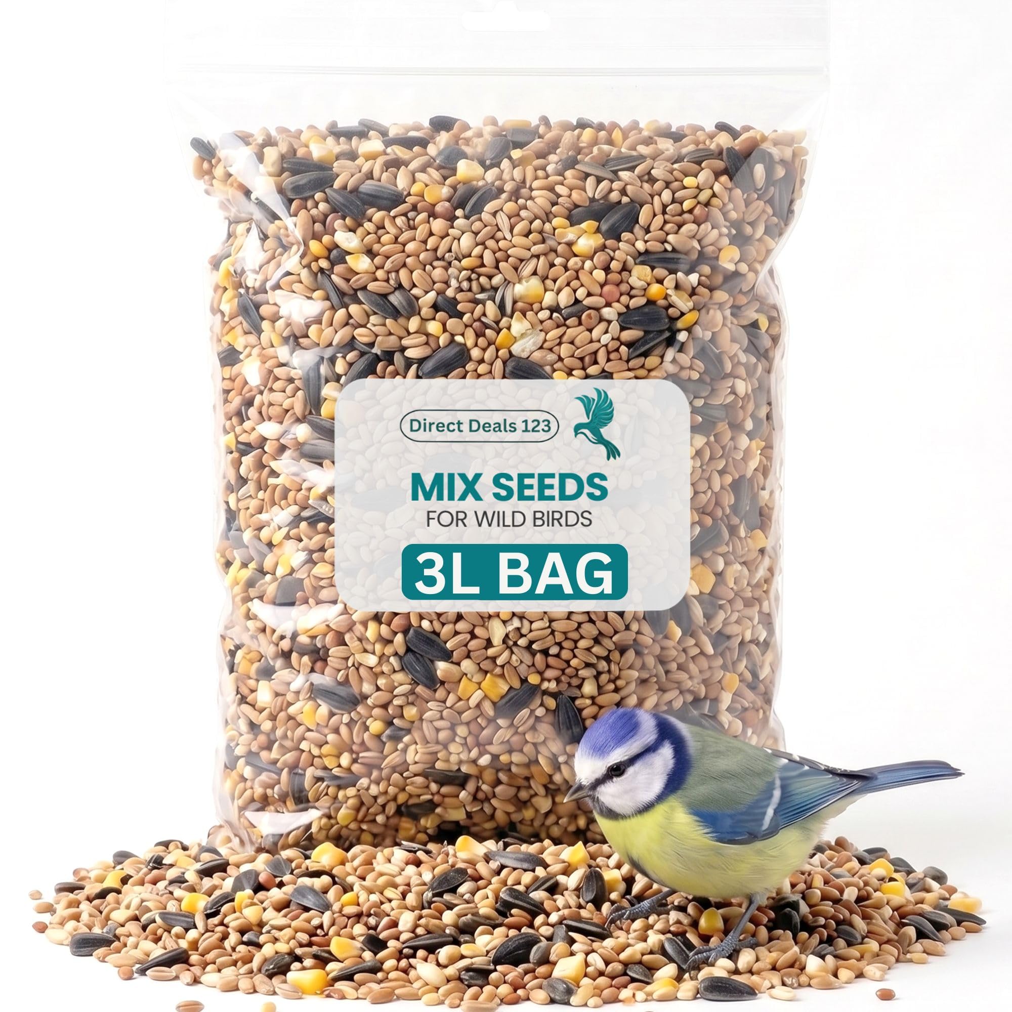 (3L Bag) Mix Seed for Wild Bird food Premium Garden Feed Natural Birdseed for Sparrows Finches Small Wildlife Clean Feeding Year Round Nutrition Quality Seed Blend Pack — image 1