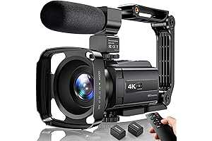 【2023 Upgraded】4K Video Camera Camcorder with Microphone for YouTube