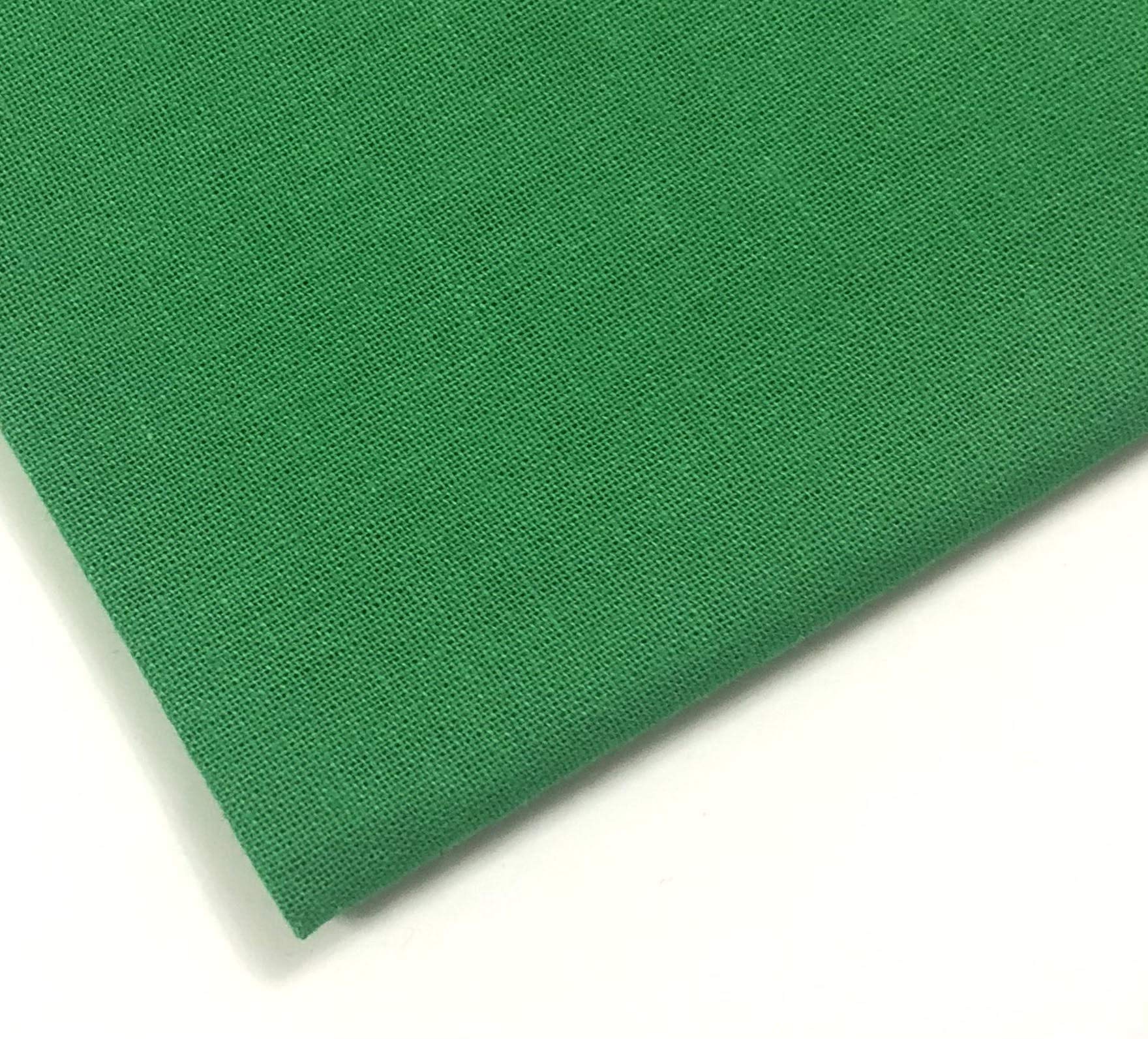 Plain 100% Cotton Fabric - 60 INCH Wide - 10 Colors by M&J® (Emerald Green, 2 METRE)